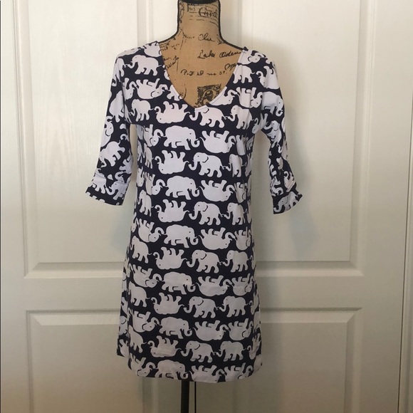 Lilly Pulitzer Eliza dress in Navy Tusk in Sun - Picture 2 of 5